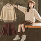 Ensemble pour fille avec jupe plissée et capuche brossée