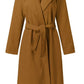 Woolen Coat Simple Fashion V-neck Lace Up Long Coat For Women