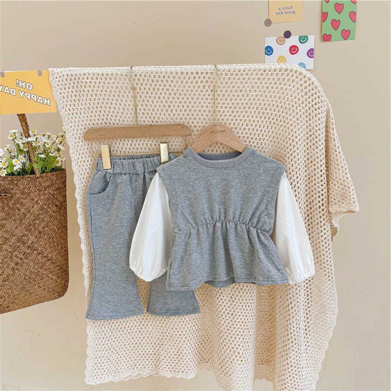 Puff Sleeve Flared Pants Fashion Two-piece Trend