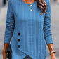 Top Jacquard Long-sleeved T-shirt Retro Slim Fit