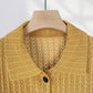 Textured French POLO Lapel Short Sleeve Sweater
