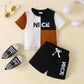 Ensemble short imprimé à manches courtes
