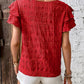Summer Ruffled Short-sleeved T-shirt Casual Round Neck Pleated Design Top For Women Clothing