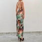 Backless Self-tie Slit Dress Women
