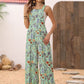Cross-border Floral Print Button Wide Leg Jumpsuit Sale In Stock