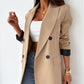 Women's Clothing Plain Casual Loose Beige Blazer