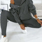 Casual Hooded Sweater Thickened Thread Fitted Vest Pants Three-piece Set