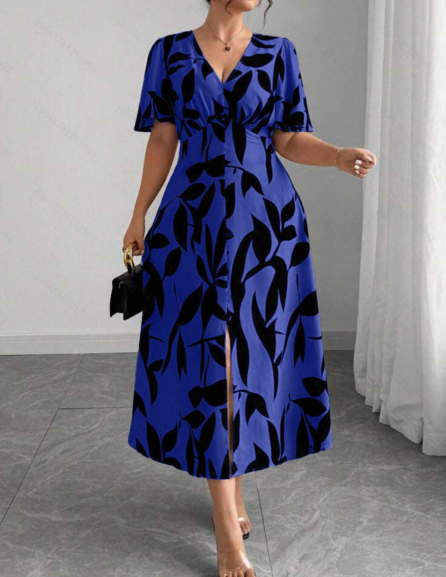 Plus-size Elegant V-neck Dress For Women