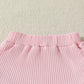Suspender Top Solid Color Shorts Girls' Summer Two-piece Suit