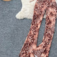 Sexy Scooped-neck Leopard-print Tank Top With High-waisted Flared Pants
