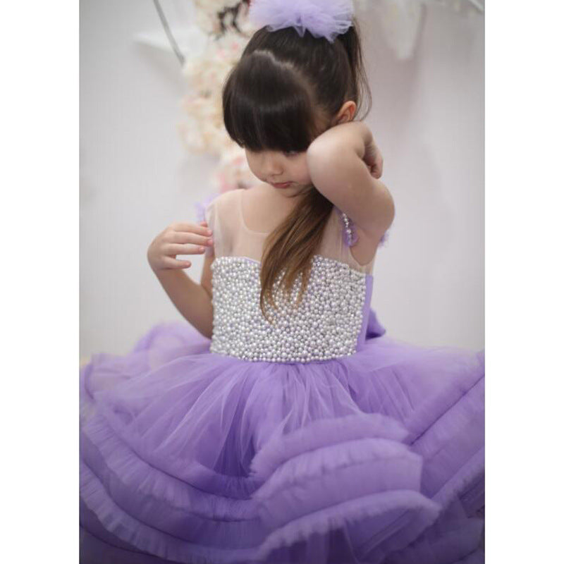 Fairy Mori Style Small Trailing Host Model Catwalk Runway Children's Dress