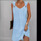 Women's European And American Solid Color Water Wave Pattern Sleeveless Dress