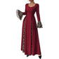 European And American Women's Clothing Leopard Print Contrast Color Long Dress