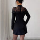 Womens Stylish, Elegant Lace-Panel Off-the-Shoulder Bodycon Dress