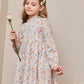 Robe fleurie en coton pour fille, style pastoral, manches bouffantes
