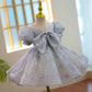 Girl's Blue Grenadine Big Bow Princess Dress