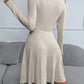 Robe polaire à manches longues et rayures profondes pour femme, coupe ajustée, nouvelle collection automne