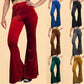 Pantalon en velours à pattes d'éléphant décontracté pour femme