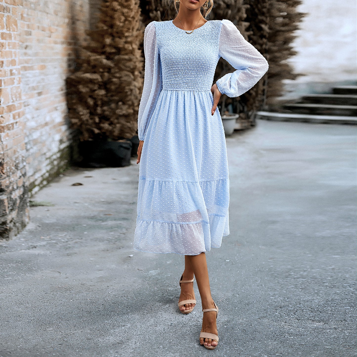 Robe jacquard élégante et décontractée pour femme