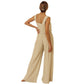 Gilet en coton et lin en gros, pantalon sans manches, tenue ample, costume tendance