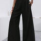 Solid Color Loose Wide Leg Elegant Pants With Pocket
