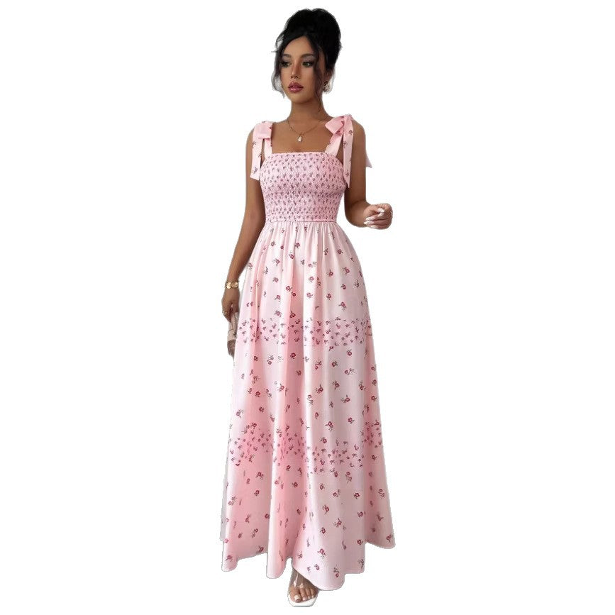 Sexy Spaghetti-strap Waist-cinching Split Dress