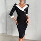 Womens Slim-fit Slit Elegant Dress