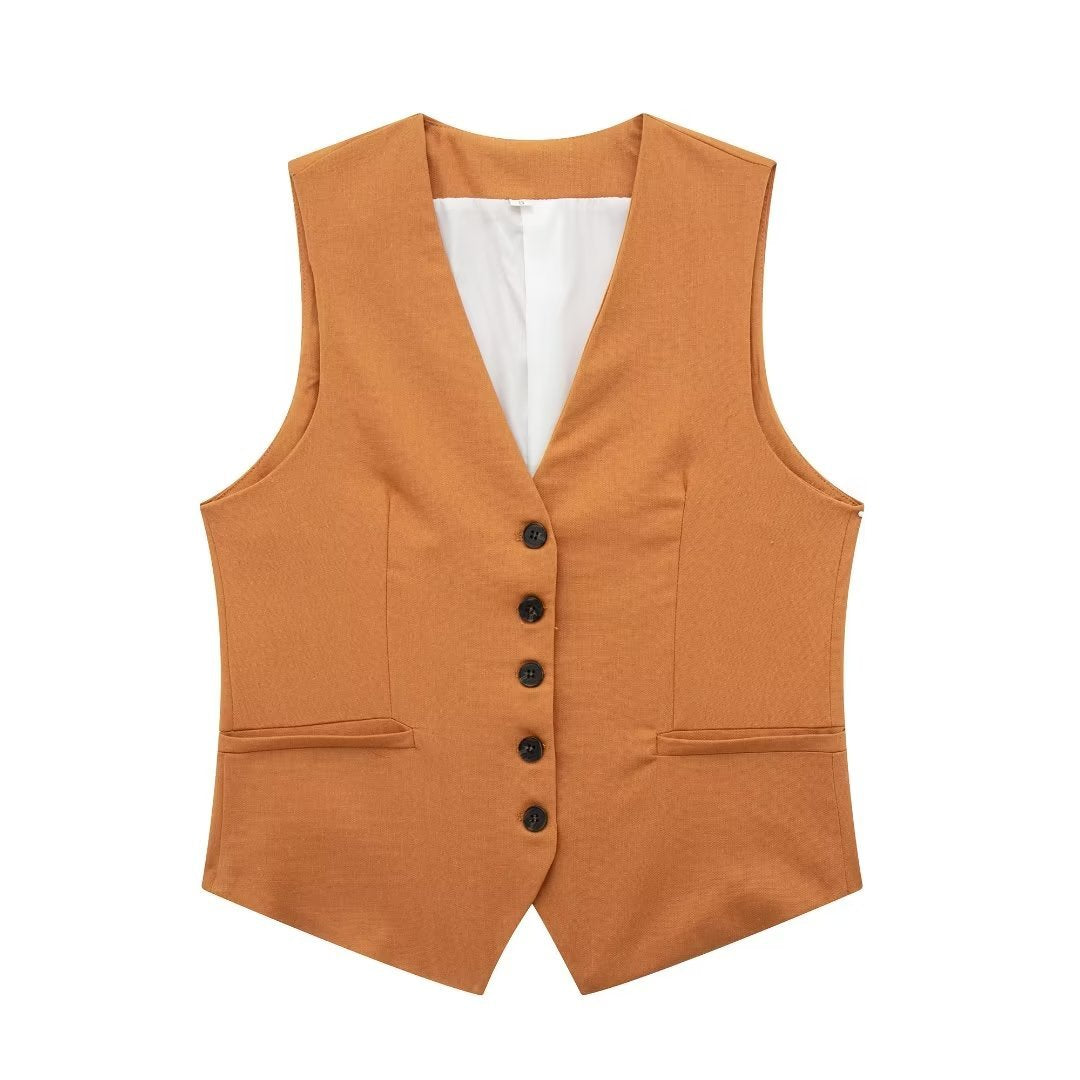 Women's Linen Blend Tank Top Casual