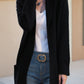 Nouveau cardigan tricoté à manches longues et col polo, couleur unie, avec poches amples, pour femme