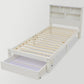 Bed With Shelves, White Wooden Storage Bed, Underbed Drawer - 3FT Single 90 X 190 Cm Frame Only