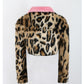 Leopard Print Faux Fur Coat Women's Clothing