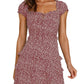 Printed Short Skirt Ethnic Style Pullover Temperament Commute Mid Waist Dress