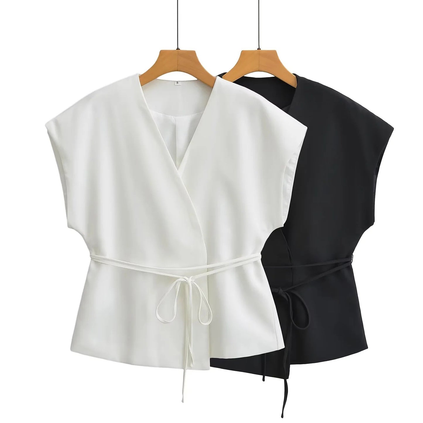Women's Linen Blend Double Breasted Vest Two Piece Set