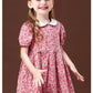 Robe mi-longue à fleurs et manches courtes pour fille
