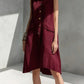 Women's Lapel-collar Sleeveless Casual Loose Cotton-linen Dress
