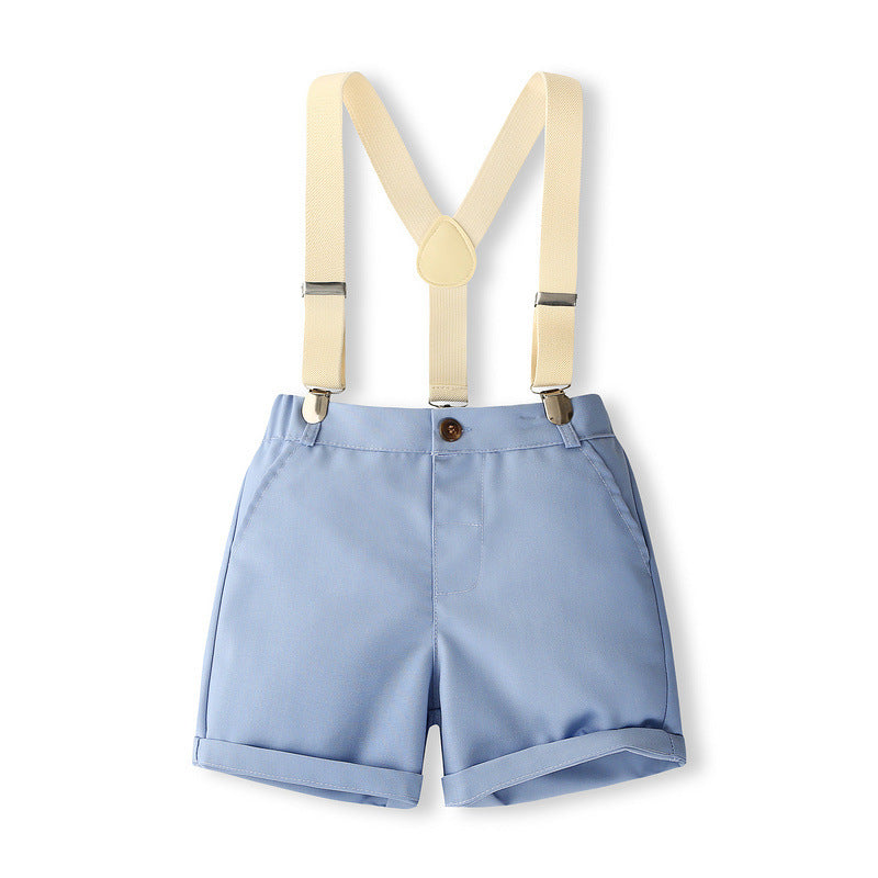 Gentleman Dress British Style Short Sleeve Back Children Suit