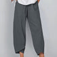 Solid Color Plus Size Women's Simple Loose Casual Cropped Pants