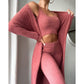 Ensemble pyjama confortable, ensemble de détente 3 pièces, vêtements de détente mignons, ensembles de costumes chauds, ensemble assorti, ensemble de détente, ensembles de pantalons 3 pièces, robe d'hiver pour femme
