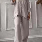 Ensemble deux pièces à lacets et pantalon large pour femme