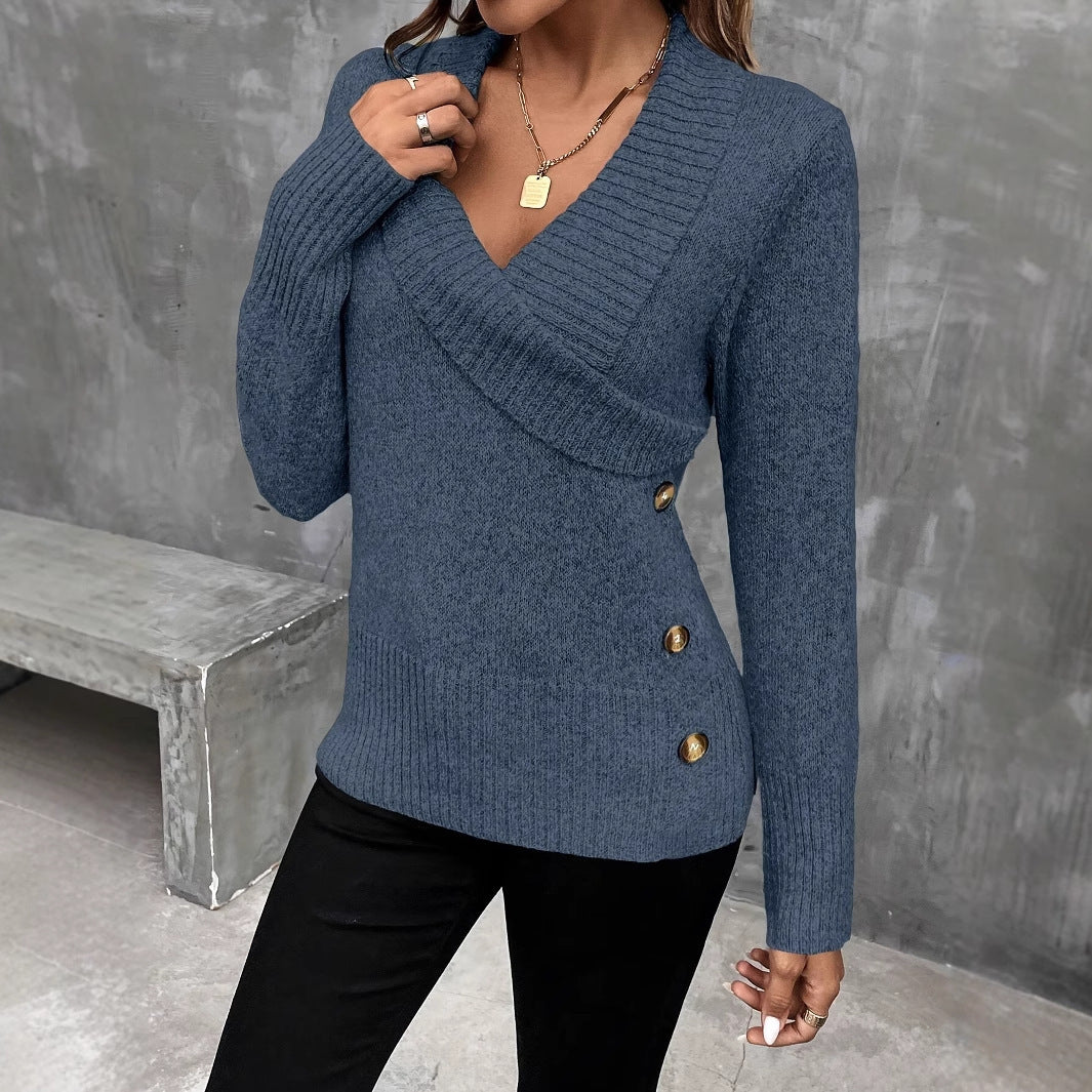 Pulls élégants en tricot à boutons pour femmes