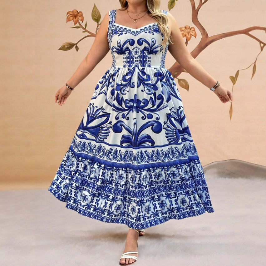 Women's Fashion Casual Printing Dress