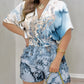Summer European And American Short-sleeved V-neck Lace-up Jumpsuit
