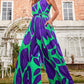 Green Printing Casual Lace Up Jumpsuit