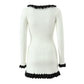 Sweet Stitching Chic Single-breasted Short Dress