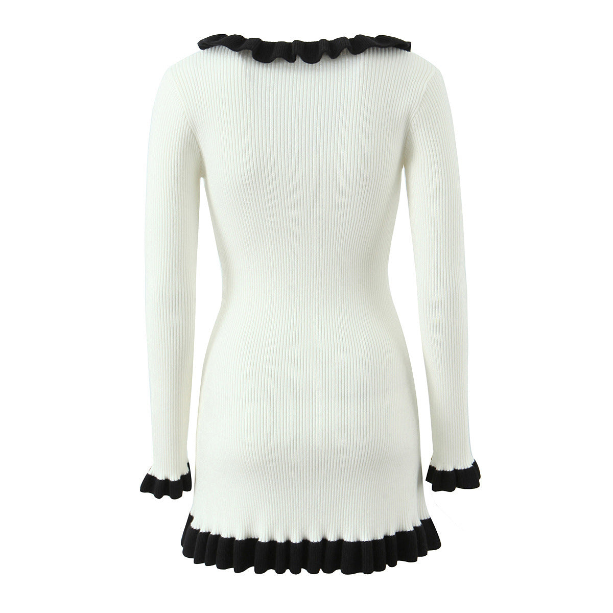 Sweet Stitching Chic Single-breasted Short Dress