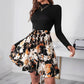 Long Sleeve Round Neck Belt Dress Fashion
