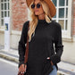 T-shirt ample à manches longues et col montant pour femme