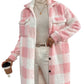 Women's Fashion Polo Collar Plush Plaid Coat