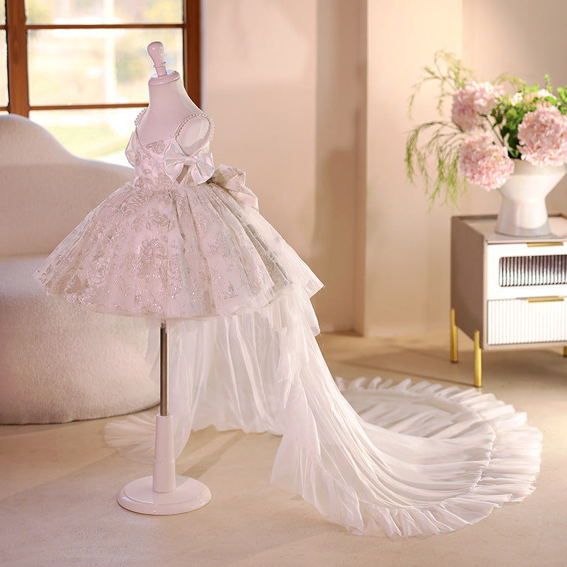 Light Luxury Minority Flower Girl Wedding Little Girl Piano Playing Princess Dress