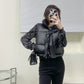 Fashion Mock Leather Vest With Stand Collar